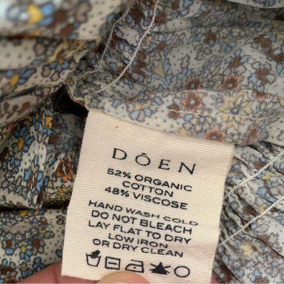 NWT Doen Luce Cotton Ruffle Off Shoulder Crop Blouse Top Cream Tisbury Paisley - Picture 12 of 13